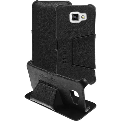 Produktbild von PhoneNatic Echt-Lederhülle kompatibel mit Samsung Galaxy A3 (2016) A310 - Leder-Case schwarz + Glasfolie