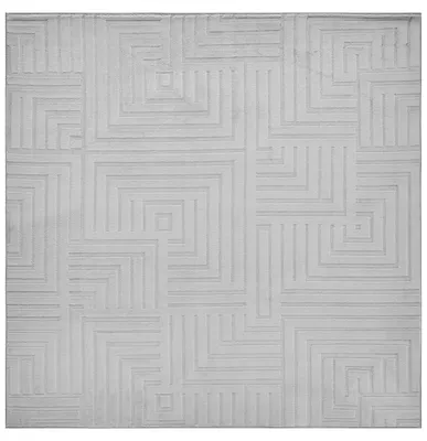 Obrázok produktu pre BELIANI, koberec, sivý, tkaný, štvorcový, 160 x 160 cm, abstraktný vzor, žakárová väzba, protišmykový, moderný, vhodný pre podlahové vykurovanie, obývacia izba, spálňa