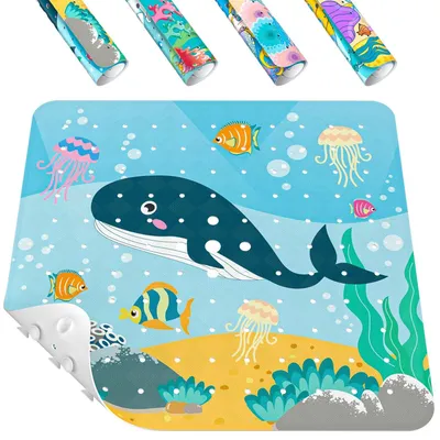 Image de Tapis de douche antidérapant pour enfants, avec ventouses