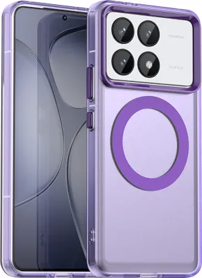 Image de Etui magnétique pour Xiaomi Redmi K70E, étui antichoc fin, mat et translucide Violet