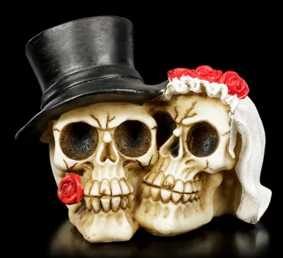 Produktbild von Totenkopf - Brautpaar / Hochzeitsgeschenk - Skull Hochzeitstorte