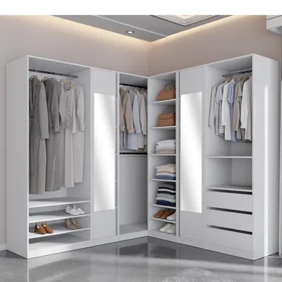 Produktbild von Marmex Möbel TRES SET 31 Offener Kleiderschrank Weiß 220 - 201x206x51 cm erweiterbar