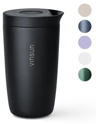 Thermobecher Edelstahl 350ml Deckel Kaffee Becher isoliert Travel Mug Tee Vinsun