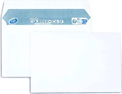 Image de Lot de 100 enveloppes blanches c6 - gamme courrier+