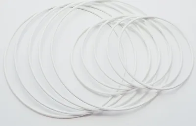 Produktbild von Set aus 5x Metallring/Drahtring 150mm/15cm und 5x Metallring 100mm/10cm für Wickeltechnik / Traumfänger Weiß
