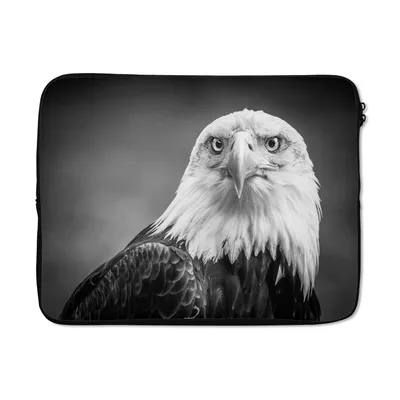 Produktbild von MuchoWow® Laptop Hülle 15 Zoll Adler - Raubvogel - Schwarz - Weiß - Tiere Laptoptasche - Laptoptasche - Sleeve - Rundum-Schutz