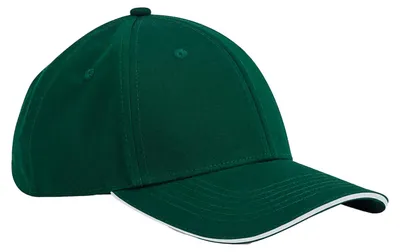 Produktbild von Beechfield - "EarthAware" Kappe Sandwichschirm FK1957 (Einheitsgröße) (Flaschengrün/Weiß)