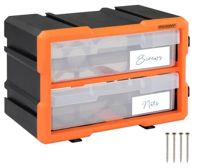 Produktbild von MONZANA® Kleinteilemagazin Sortimentskasten erweiterbar 4 Fächer Sortierbox für Kleinteile Aufbewahrungsbox Werkstatt