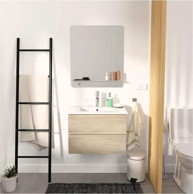Produktbild von SORRENTO Einzelwaschtisch-Unterschrank 60 cm + Armatur + Spiegel