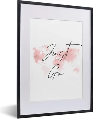 Produktbild von MuchoWow® Gerahmtes Poster Weltkarte - Aquarell - Zauberspruch 30x40 cm - Poster mit Schwarzem Bilderrahmen Wandposter Rahmen Foto Bilder - Wandposter Schlafzimmer