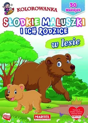 Productafbeelding van Kolorowanka z naklejkami Słodkie maluszki i ich rodzice "W lesie" Martel
