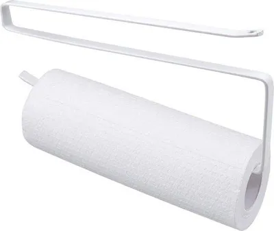 Immagine prodotto di Portarotolo da cucina senza forature - portarotolo da incasso per mobili da cucina, bianco, 24 cm