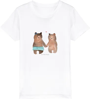 Produktbild von Mr. & Mrs. Panda Kleinkinder T-Shirt Bär Freundin 3-4 Jahre (98/104) - Weiß - Geschenk, Teddy, Kinder, Beste Freund Liebe Liebesbeweis Verliebt Kumpel Kumpeliene, für