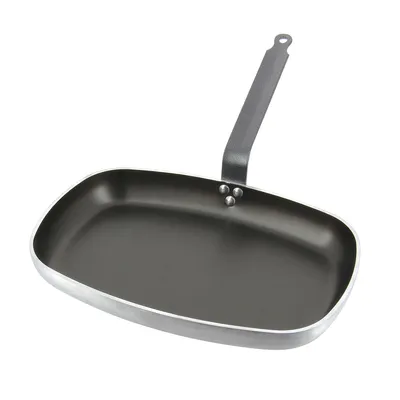 Produktbild von de Buyer 8184.38, Rund, Fischpfanne, Schwarz, Edelstahl, Aluminium, 200 °C, Aluminium