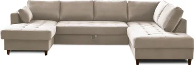 Produktbild von Lisa Design ANNA, Wohnlandschaft Ecksofa, mit Schlaffunktion und Bettkasten, 7-Sitzer, zeitgenössischer Stil– rechts , Beige