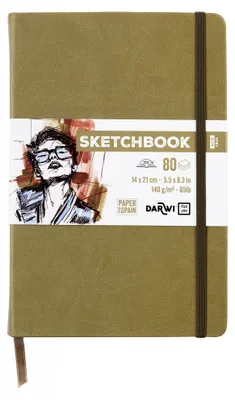 Imagen del producto de Darwi For You DF80014210005C - Cuaderno de dibujo con encuadernación cosida, tamaño 14x21 cm, 140g - 80 hojas
