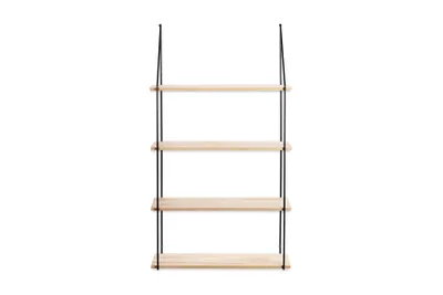 Produktbild von LIFA LIVING Vintage-Wandregal 4 Etagen aus Holz und Metall, dekoratives Schweberegal für Küche, Hängeregal für Wohnzimmer, Schlafzimmer, 60 x 17 x 114,5 cm