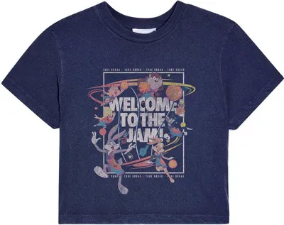Produktbild von Space Jam - "Welcome To The Jam" T-Shirt kurz geschnitten für Damen RO9564 (M) (Marineblau)