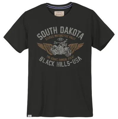 Produktbild von Redfield T-Shirt Übergröße schwarz Vintageprint