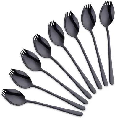 Produktbild von 8-teilige Camping-Serviettenserviermesser, Outdoor-Messer, Camping-Serviettenmesser, 3-in-1, roestvrije staal, schwarz