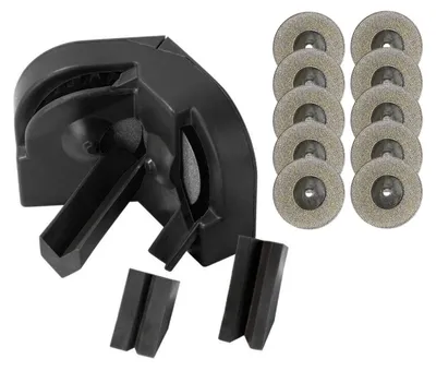 Image de Kit d'affûteuse de forets, rectifieuse de haute précision, 10 meules diamantées et 3 outils auxiliaires, noir