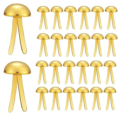 Produktbild von 100 Stück Musterbeutelklammer Gold, 1.7 x 0.8cm Metall Rundkopfklammern Scrapbooking Brads, Messing Musterklammern Papierverschlüsse für Kartenherstellung Scrapbooking Basteln DIY