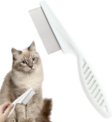 Productafbeelding van Katten Vlooienkam - Luizenkam Huisdier - Verzorging Huisdier - Roestvrijstalen Tanden - 17 cm - Grijs