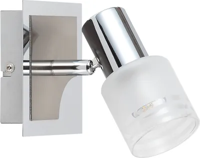 Produktbild von BRILLIANT LED Wandleuchte Lea | zeitloser Wandstrahler | Metall/Glas | eisen/chrom/weiß | Kopf schwenkbar | 1x E14 max 4 W