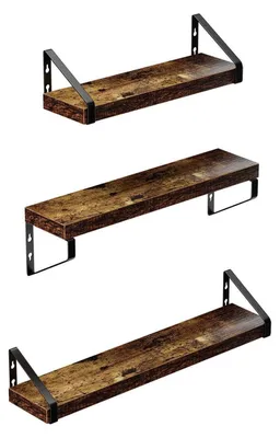 Produktbild von Wandregal 6er Set Schweberegale 40/50/60cm vintagebraun