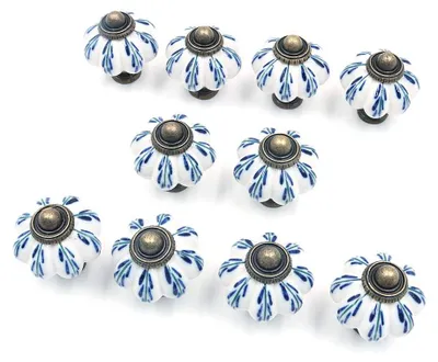 Produktbild von Sets von 10 Türknöpfen aus Keramik - Vintage Shabby Chic - HOY13867