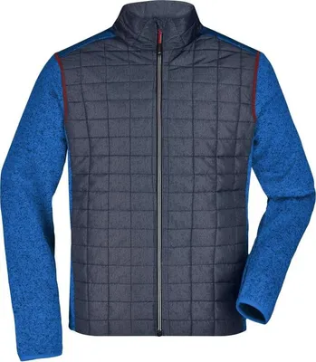 Produktbild von Strickfleecejacke im stylischen Materialmix royal-melange/anthracite-melange, Gr. L
