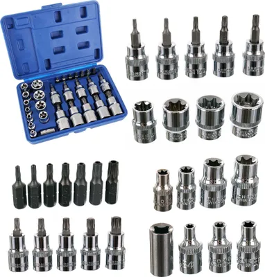 Produktbild von Satz Torx-Bit-Steckschlüsseleinsätze Innen und Außen, 30-teilig