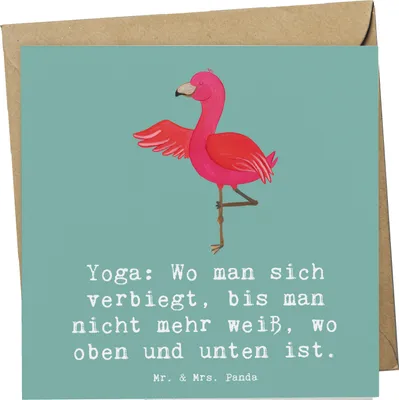 Produktbild von Mr. & Mrs. Panda Glückwunschkarte Yoga Balance - Meeresbrise - Geschenk, Flexibilität, Asana, Asanas, Sportler, Teamsport, Körper und Geist, Geschenke, faltkarte