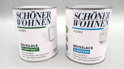 Produktbild von Home Weißlack 2in1 Lack u. Grundierung glänzend Stumpfmatt 750 ml für Innen, Weisslack:Glänzend