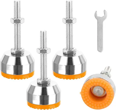 Produktbild von 4 Stück Schwerlast Maschinenfüße, M8 × 50mm × Ø40mm Verstellbare Nivellierfüße mit Gummipuffer