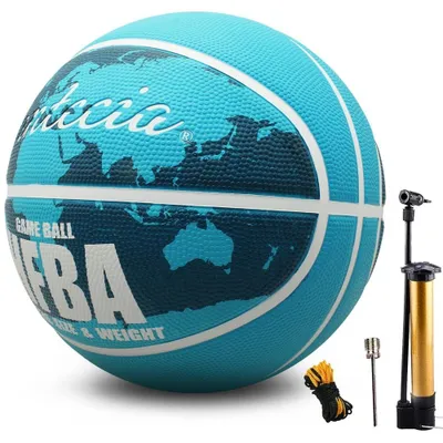 Image de Balle de basket en caoutchouc avec pompe, pour une utilisation intérieure et extérieure