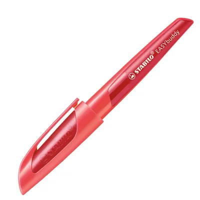 Produktbild von Schulfüller mit Anfänger-Feder A - STABILO EASYbuddy in koralle/rot - Schreibfarbe blau (löschbar) - Einzelstift - inklusive Patrone