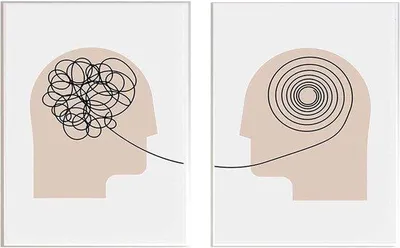 Productafbeelding van Minimalistisch Menselijk Hersenen Idee Canvas Schilderij Kunst Nordic Posters en Prints Muurfoto's voor Woonkamer - ShopVlot