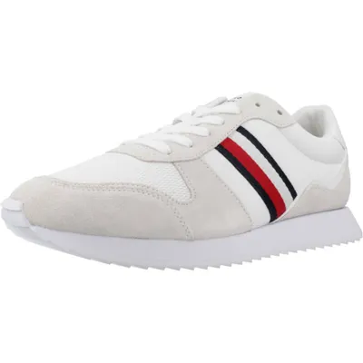 Produktbild von Tommy Hilfiger Herren Low Sneaker RUNNER EVO MIX ESS Weiß Leder Textil Größe: 44