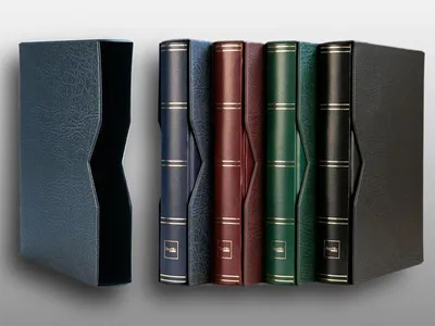 Produktbild von Prophila Collection Schutzkassette Schuber für Einsteckbücher Briefmarkenalben 60 und 64 Seiten blau