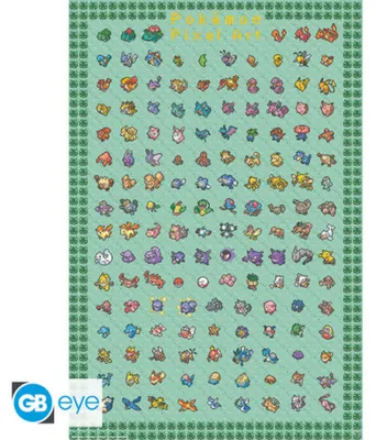 Zdjęcie produktu dla POKEMON - Plakat maxi, 91,5 x 61 cm, certyfikat Mix - Grafika pixel art