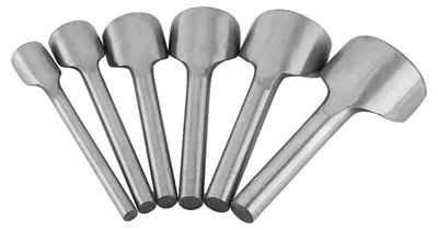 Image de Jeu de 6 embouts Lederlocher, forme demi-ronde, pour la finition de sangles, de 15 à 40 mm