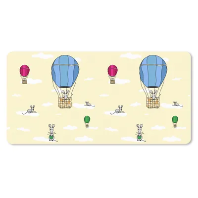 Produktbild von MuchoWow® Schreibtischunterlage Muster - Maus - Luftballon 80x40 cm - XXL Mauspad - Gaming Mauspad