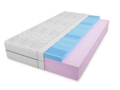Produktbild von 4ALL HOME Matratze M2 H3 – Komfortschaummatratze mit profiliertem Schaum - Orthopädisch - Atmungsaktiv - Hypoallergen - Abnehmbarer Bezug - Punktelastisch - Ergonomisch - Wendbar 100x200 cm Bezug: Weiß