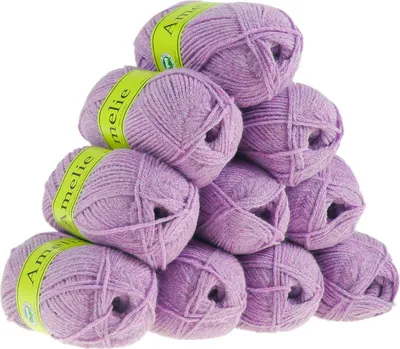 Produktbild von 500g Strickgarn AMELIE Strick-Wolle Handstrickgarn Baby Kinder waschbar, Farbe:lila