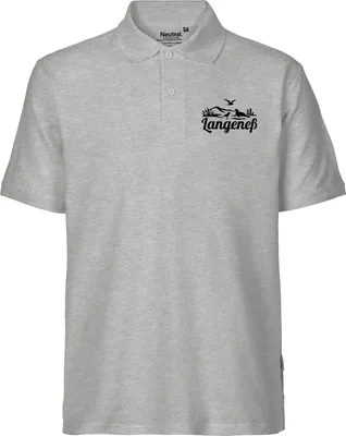 Produktbild von Huuraa Herren Polo Shirt Langeneß Strandmotiv XXL Sport Grey Bio Baumwolle Fairtrade Poloshirt Geschenkidee