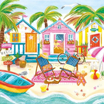 Produktbild von Magnolia Puzzle Beach Huts - 1023 Teile Legespiel Multicolor