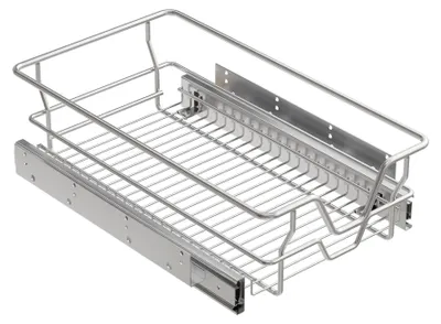 Auszugschublade 30 cm B/43 cm T, verchromt, voll ausziehbar, Küchenkorb