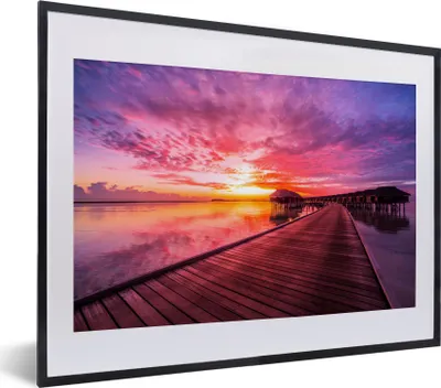 Produktbild von MuchoWow® MuchoWow® Gerahmtes Poster Meer - Farben - Sonne 40x30 cm - Poster mit zchwarzem Bilderrahmen - Bilderrahmen - Poster im Rahmen