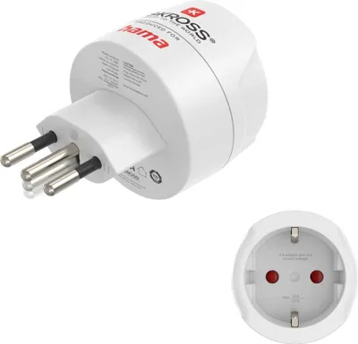 Produktbild von Hama 00223484, Typ J, Typ C (Euro-Stecker), Gerade, Gerade, Typ J (CH), Typ L (IT), Typ N (BR), Typ C, Typ F
